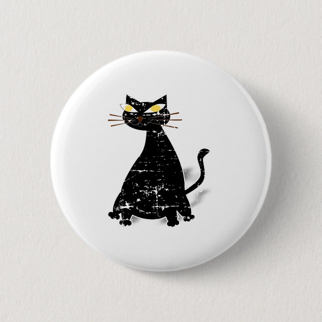 Falsche schwarze Katze Button (Vorderseite)