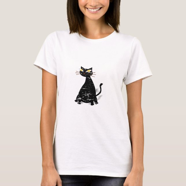 Falsche schwarze Katze T-Shirt (Vorderseite)