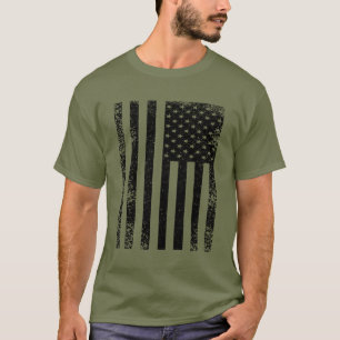 Falsche schwarze und weiße amerikanische Flagge T-Shirt