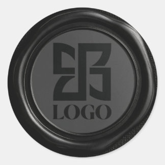 Falsche schwarze Wachs Elegant Business-Logo Runder Aufkleber