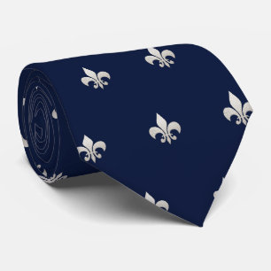 Falsche Silber-Fleur-de-Lis-DIY-Nachtblau Krawatte