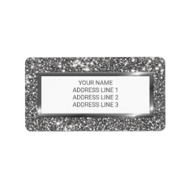 Falsche Silber-Glitter-Textur-Optik & Benutzerdefi Adressaufkleber