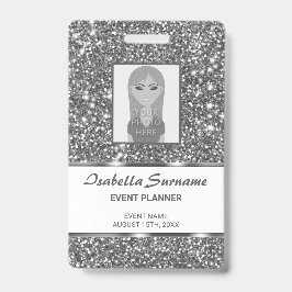 Falsche Silber-Glitter-Textur-Optik & Benutzerdefi Ausweis