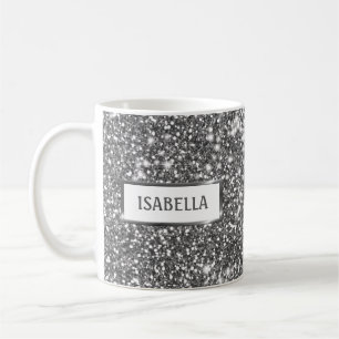 Falsche Silber-Glitter-Textur-Optik & Benutzerdefi Kaffeetasse