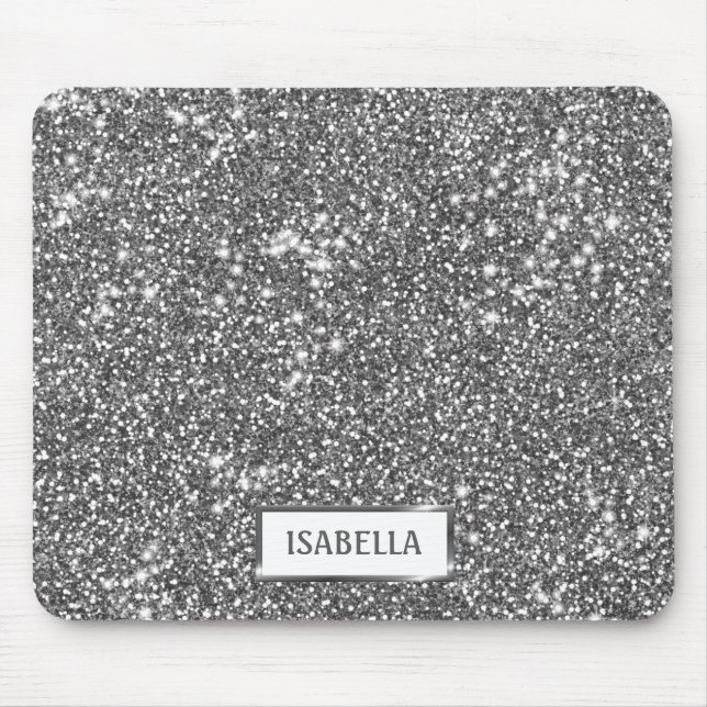 Falsche Silber-Glitter-Textur-Optik & Benutzerdefi Mousepad (Vorne)