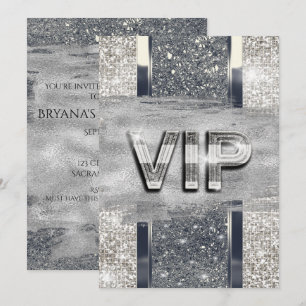 Falsche silbermetallic Glamour-VIP-Party-Einladung Einladung