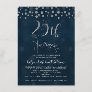 Falsche silberne Hochzeitseinladung zum 25. Jubilä Einladung