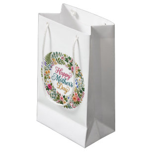 Falsche Stickerei Blumen Happy Mother's Day Kleine Geschenktüte