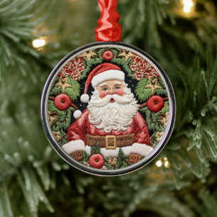 Falsche Stickerei Weihnachtsmann Weihnachten Ornament Aus Metall