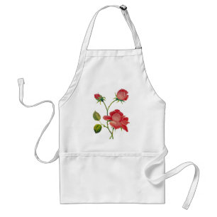 Falsche tiefrosa Rosen bestickt Schürze