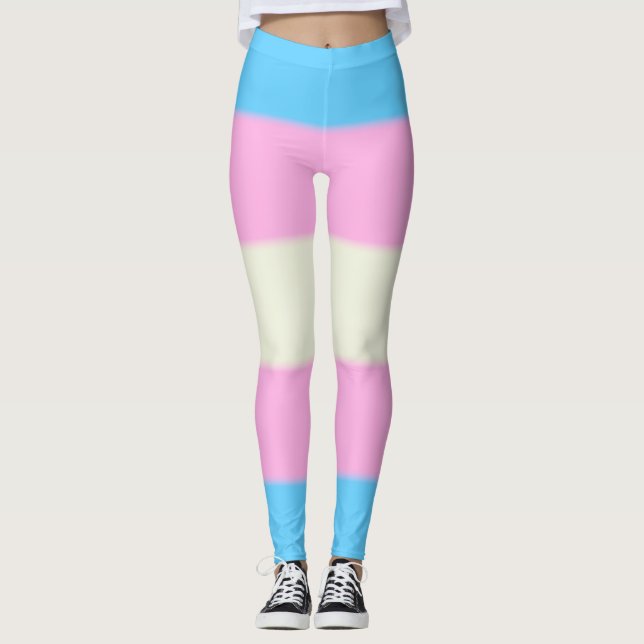 Falsche Transgender-Pride-Flagge Leggings (Vorderseite)