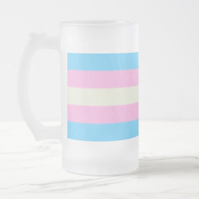 Falsche Transgender-Pride-Markierung Mattglas Bierglas (Links)