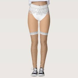 Falsche Unterwäsche & Fischnetzstrümpfe   Freche K Leggings