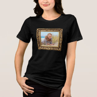 Falsche Vintage-Gold gerahmtes Foto Tri-Blend Shirt