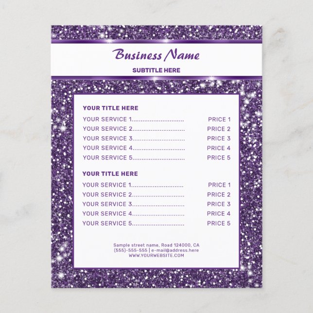 Falsche violette Glitter-Textur-Optik mit individu Flyer (Vorne)