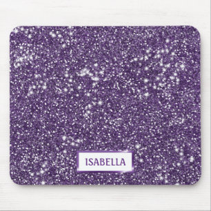 Falsche violette Glitter-Textur-Optik mit individu Mousepad