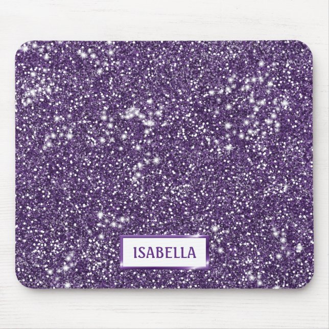 Falsche violette Glitter-Textur-Optik mit individu Mousepad (Vorne)