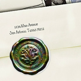 Falsche Wachs-Umschlag-Siegel-Stil 4 Grün 23 Aufkl Runder Aufkleber