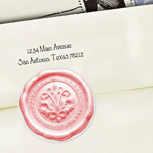 Falsche Wachs-Umschlag-Siegel Stil 4 Rot 14 Runder Aufkleber