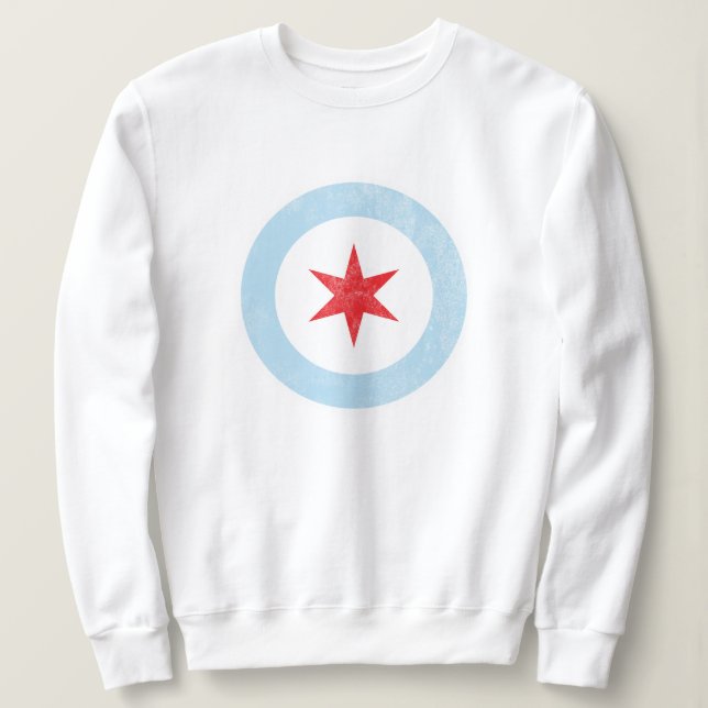 Falscher Chicagoer Flaggenstar Sweatshirt (Design vorne)