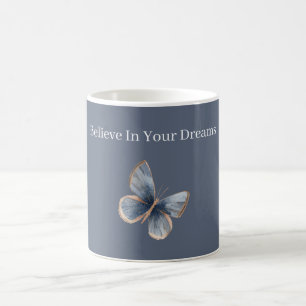 Falscher Denim-Blau Jeans Schmetterling (kein echt Kaffeetasse