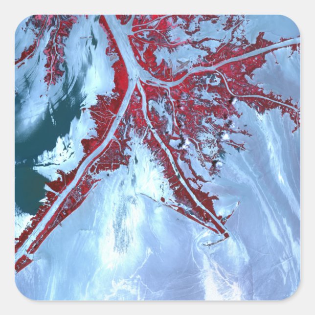 Falscher Farbsatellit Quadratischer Aufkleber (Vorderseite)