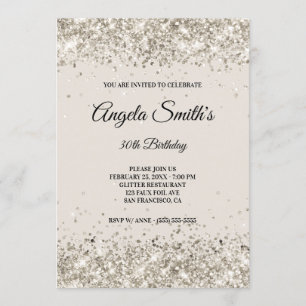 Falscher funkelnder Platin-Glitter Beige Einladung