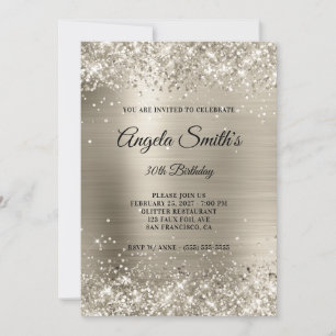 Falscher funkelnder Platin-Glitter-Folie 30. Gebur Einladung