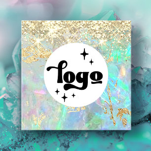 falscher Glitter Opal Quadratische Visitenkarte