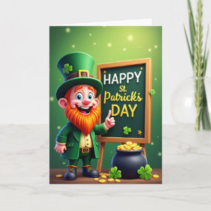Falscher Gold-Leprechaun-Happy-Day-Grußkarte Karte