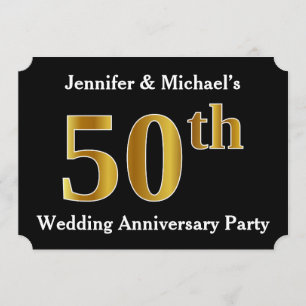 Falscher Gold-Look 50. Hochzeitstag-Party Einladung