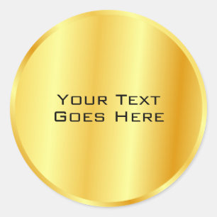 Falscher Gold-Metall-Look Fügen Sie Ihren Text hin Runder Aufkleber