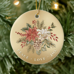 Falscher Goldener Eleganter Weihnachtsstern-Christ Keramik Ornament