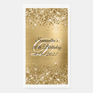 Falscher Goldglitter und Folie 80. Geburtstag Serviette