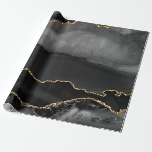 Falscher grauer marmorierter Achat goldener Glitte Geschenkpapier