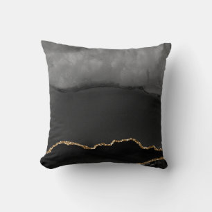 Falscher grauer marmorierter Achat goldener Glitte Kissen