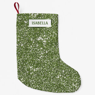 Falscher grüner Glitter-Textur-Look mit individuel Kleiner Weihnachtsstrumpf