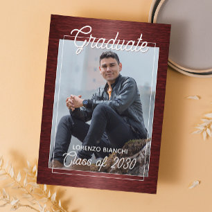 Falscher Hochglanz Dunkelrot Schwarze Abschlussanz Postkarte