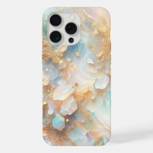 Falscher holografischer Opal-Mondstein-Gold-Schmet iPhone 15 Pro Max Hülle