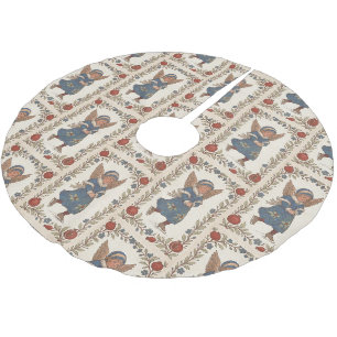 Falscher Jute-Schlittschuhlauf-Engel traditionelle Polyester Weihnachtsbaumdecke