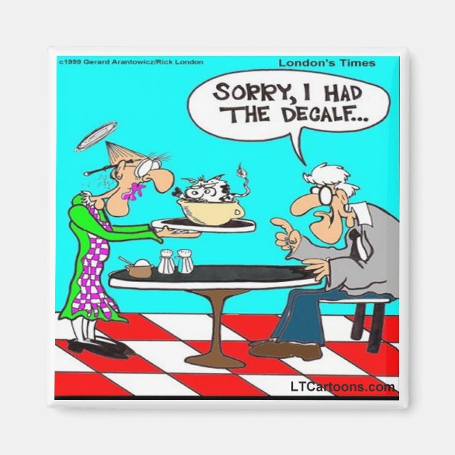 Falscher Kaffee Funny Cow Cartoon Geschenke & T-Sh Magnet (Vorne)