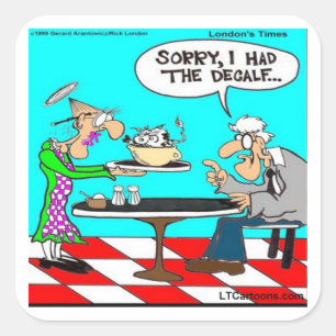 Falscher Kaffee Funny Cow Cartoon Geschenke & T-Sh Quadratischer Aufkleber