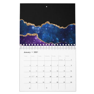 Falscher Marmorierter Achatstein Galaxie Funkelnd  Kalender