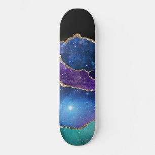 Falscher Marmorierter Achatstein Galaxie Funkelnd Skateboard