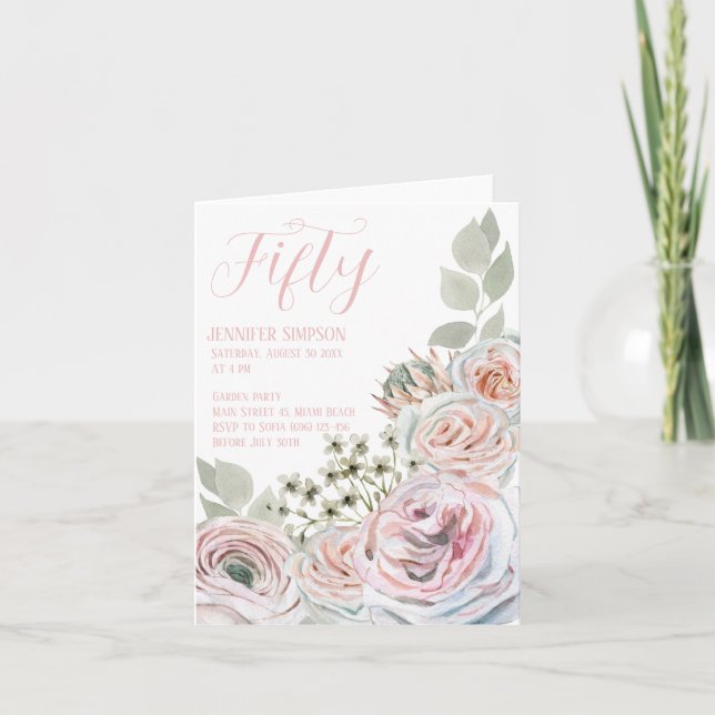 Falscher Meilenstein Geburtstag hellrosa Karte (Vorderseite)