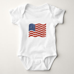 Falscher Sequenzprint American Flag Baby Strampler