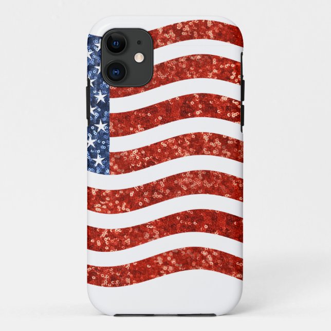 Falscher Sequenzprint American Flag Case-Mate iPhone Hülle (Rückseite)