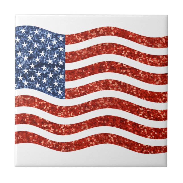 Falscher Sequenzprint American Flag Fliese (Vorderseite)