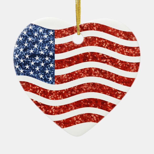 Falscher Sequenzprint American Flag Keramikornament (Vorne)