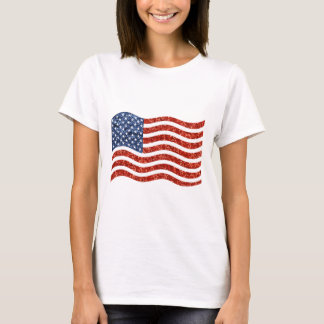 Falscher Sequenzprint American Flag T-Shirt